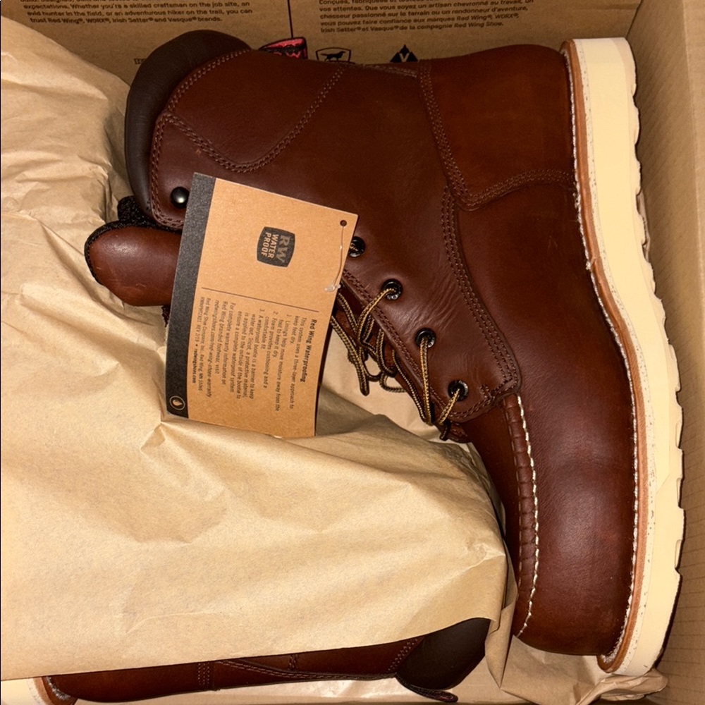 Red Wing Brown Leather Moc-Toe Boots